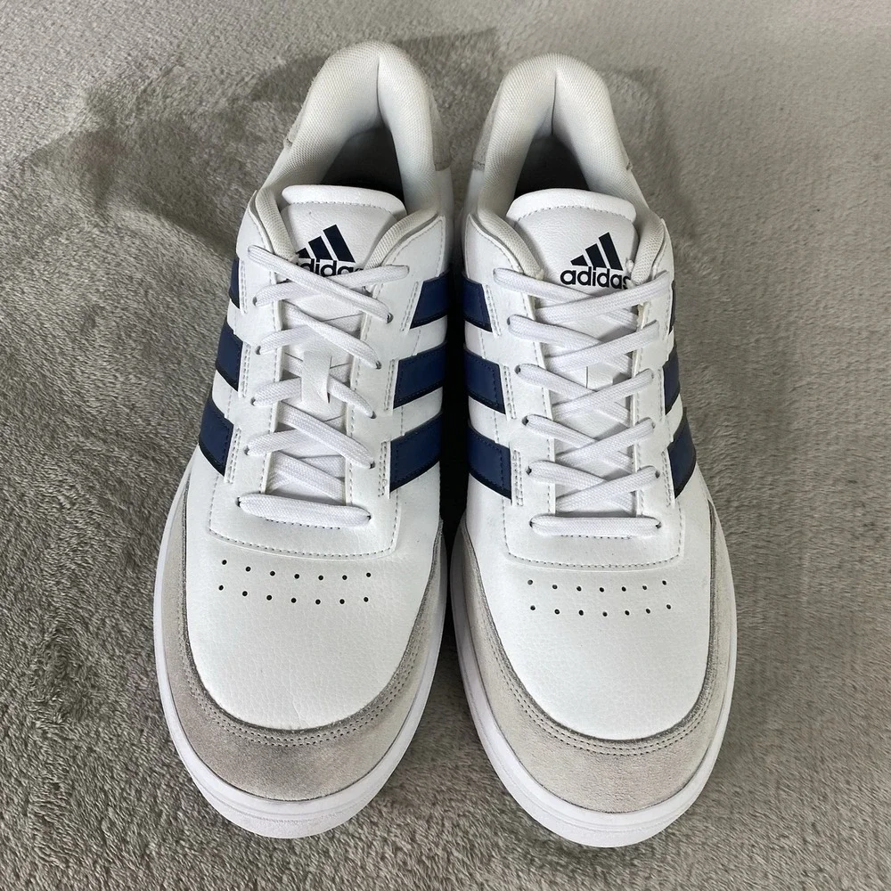adidas CourtBlock Mens Shoes Size 12 White Black Sneaker Tennis Pickleball NEW